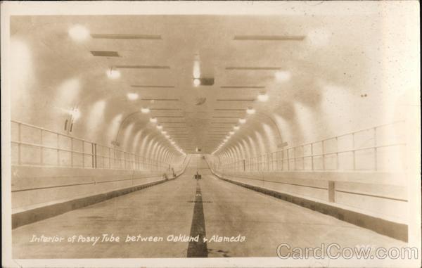 Interior of Posey Tube Between Oakland & Alameda California