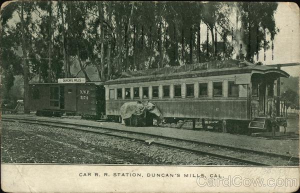 Car R.R. Station Duncans Mills California