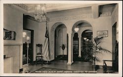 Foyer View N.D.G.W. Home Looking Through to Garden Postcard
