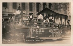 Diamond Jubilee Float Native Sons & Daughters Float Guadalupe Cattle Branding Postcard