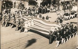 NDGW Walking Flag in Parade Postcard