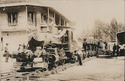 Train Arriving at Depot, The New Orleans Hotel Auburn, CA Postcard Postcard Postcard