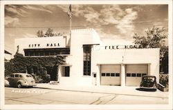 City Hall and Fire House (now Boys & Girls Club) Postcard