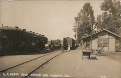 S.P. Depot and Motor Car Postcard