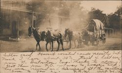 Wagon Being Pulled by Horses Postcard