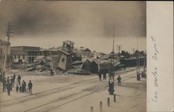 San Mateo Depot Destruction after Earthquake Postcard