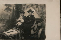 "24 Miles to SF" - Women in Car Postcard