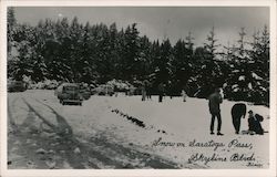 Snow on Saratoga Pass, Skyline Blvd. California Postcard Postcard Postcard