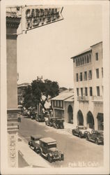 Cardinal Hotel and Other Businesses on Ramona Street Postcard