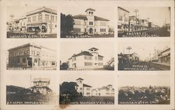 9 View Multi-View, Buildings, Streets Postcard