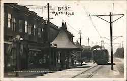 Chestnut Street Station and Electric Train Alameda, CA Postcard Postcard Postcard