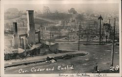 Ruins Corner of Cedar and Euclid after the Fire of September 17, 1923 Postcard