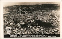 Aerial Photo, Oakland Montclair Real Estate Advert Paul Pause California Postcard Postcard Postcard