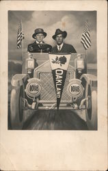Father and son driving to victory. Oakland, CA Postcard Postcard Postcard