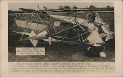 William Hoff Curtis Biplane Crash Postcard