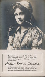 Heald-Dixon College Advertisement Woman's Face Oakland, CA Postcard Postcard Postcard
