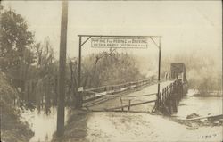 Closed Bridge, High Water on the Russian River Postcard