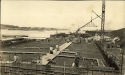 Construction Scene on Russian River Postcard