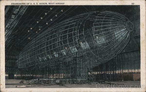 Framework of U.S.S. Akron, Navy Airship (Macon?) Airships