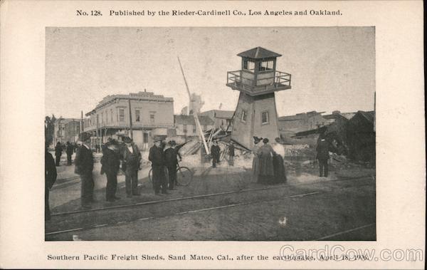 Southern Pacific Freight Shed after the Earthquake - April 18, 1906 San Mateo California