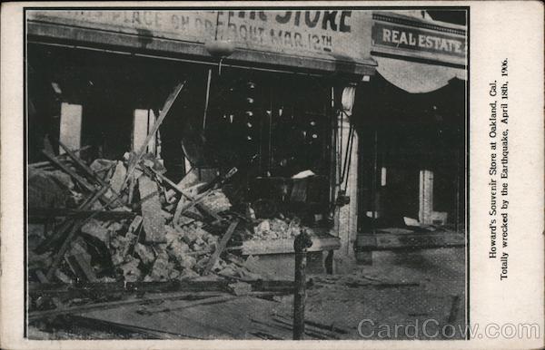 Howard's Souvenir Store Totally Wrecked by Earthquake - April 18, 1906 Oakland California