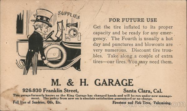 M & H Garage, Uncle Sam Santa Clara California
