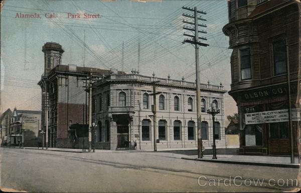 Park Street Alameda, CA Postcard