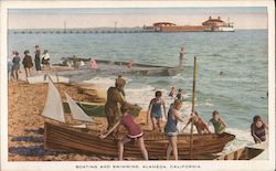 Boating and Swimming Postcard