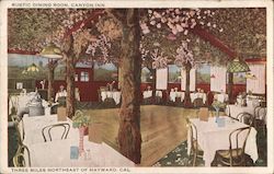 Rustic Dining Room, Canyon Inn. Three miles Northease of Hayward, Cal. Postcard