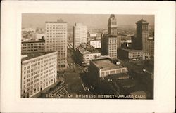 Section of Business District Postcard