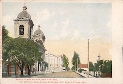 Santa Clara Mission and College Postcard