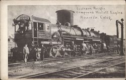 Southern Pacific Compound Mallett Engine Roseville, CA Postcard Postcard Postcard