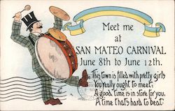Meet Me at San Mateo Carnival Postcard