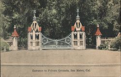Entrance to Private Grounds San Mateo, CA Postcard Postcard Postcard