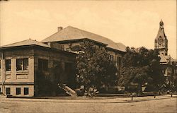 Carnegie Library, High School, Grammer School Postcard