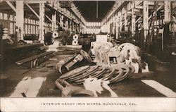 Interior Hendy Iron Works Postcard