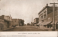 Main Street, Santa Clara California Postcard Postcard Postcard