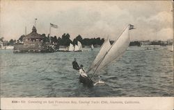 Canoeing on San Francisco Bay, Encinal Yacht Club, Alameda, California Postcard