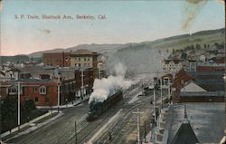 S.P. Train, Shattuck Ave Berkeley, CA Postcard Postcard Postcard