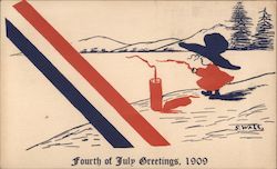 Log Cabin Bakery, Fourth of July 1909 Postcard