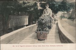 Rare R.B. Tageol's miniature railway train, Idora Park Postcard