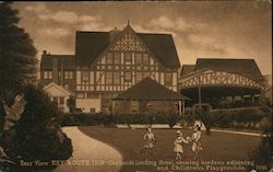 Rear view Key Route Inn. Oakland's leading hotel. Showing gardens adjoining and children's playgrounds Postcard