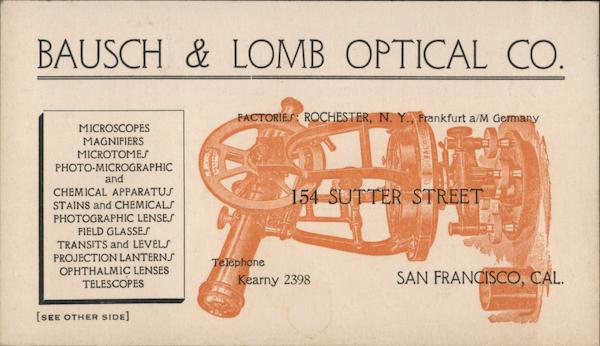 Bausch & Lomb Optical Co. San Francisco California