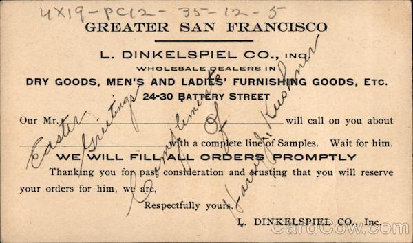 L. Dinkelspiel Company, Inc. San Francisco California
