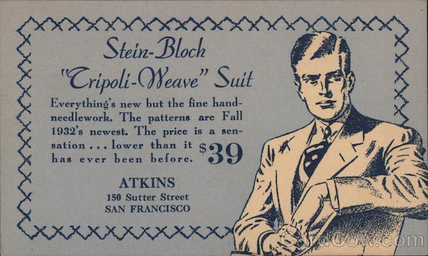 Stein Bloch Tripoli-Weave Suit San Francisco California