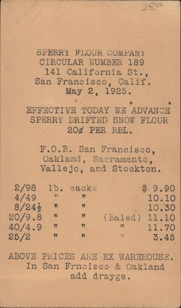 Sperry Flour Company San Francisco California