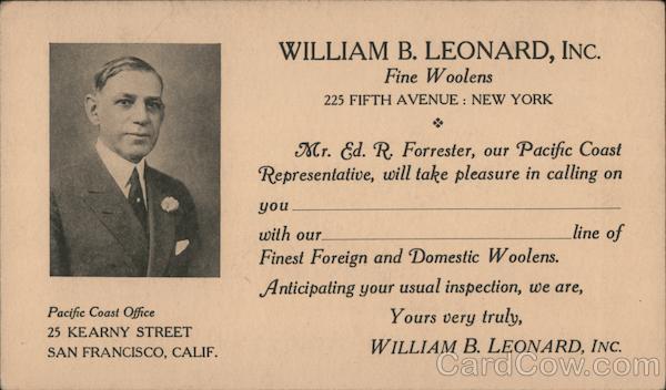 William B. Leonard, Inc., Fine Woolens San Francisco California
