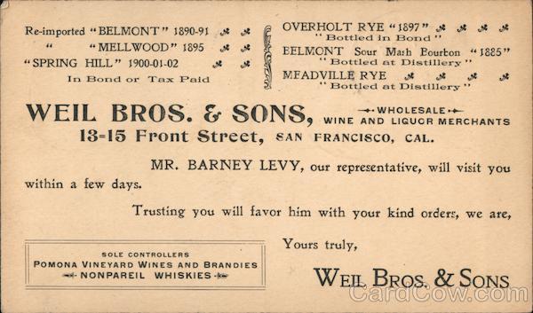Weil Bros. & Sons San Francisco California