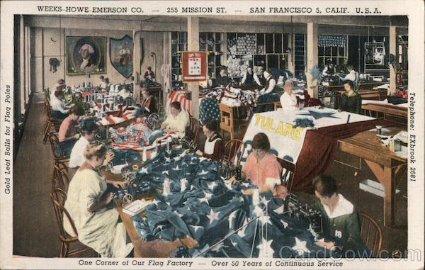 One Corner of Our Flag Factory, Weeks-Howe-Emerson Co. San Francisco California