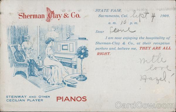 Sherman-Clay & Co. Pianos Sacramento California Advertising